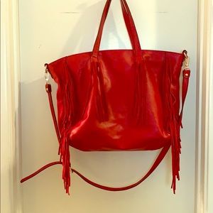 leather Crown Vintage boho fringe hand bag